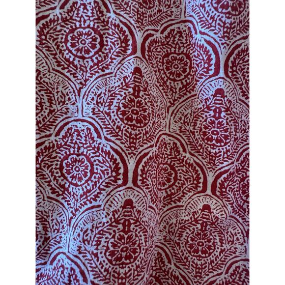 Ellos Peasant Blouse 1X 22/24 Apple Red Medallion Ruffle Trim Cap Sleeve Boho - Picture 10 of 12